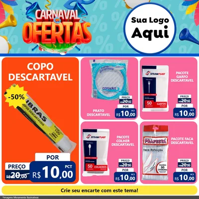 Modelo de Rede Social para Feed Facebook com o tema Carnaval de Ofertas para Embalagens