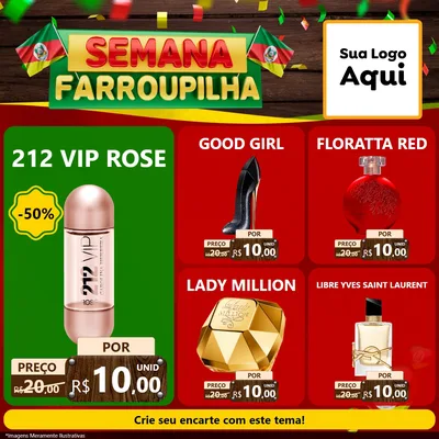 Modelo de Rede Social para Feed Facebook com o tema Semana Farroupilha para Perfumes