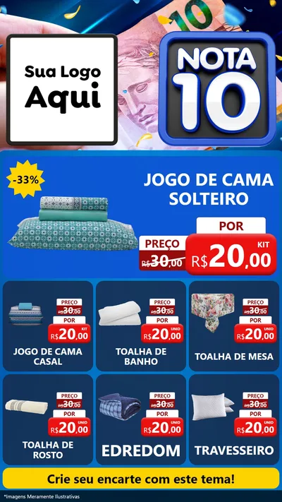 Modelo de Rede Social para Stories com o tema Nota 10 para Cama, Mesa e Banho