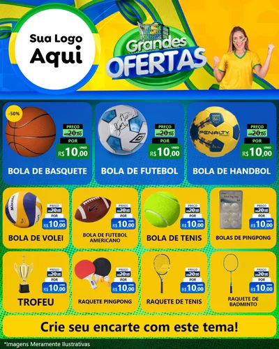 Modelo de Rede Social para Feed Instagram com o tema Grandes Ofertas para Artigos Esportivos