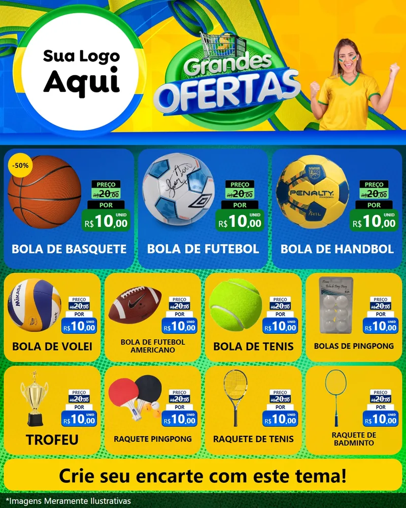 Modelo de Rede Social para Feed Instagram com o tema Grandes Ofertas para Artigos Esportivos