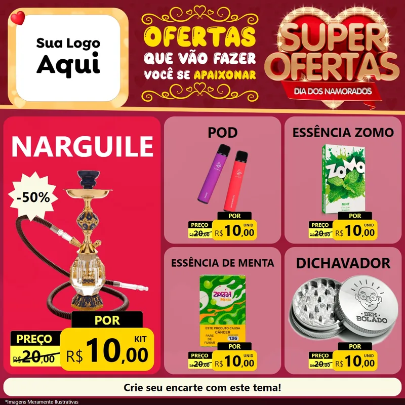 Modelo de Rede Social para Feed Facebook com o tema Dia dos Namorados para Tabacaria
