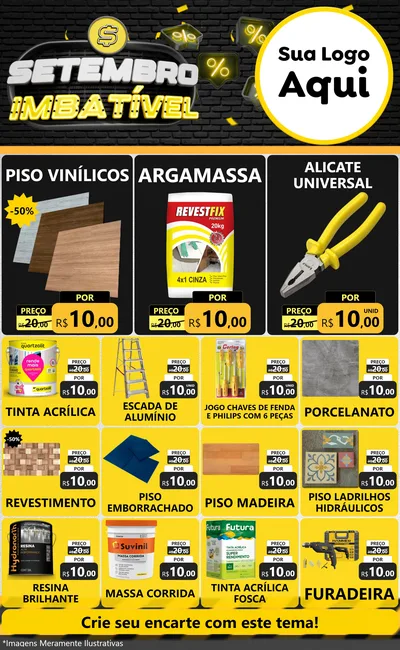 Modelo de Encarte para Encarte Grande com o tema Setembro Imbatível para Material para Construção