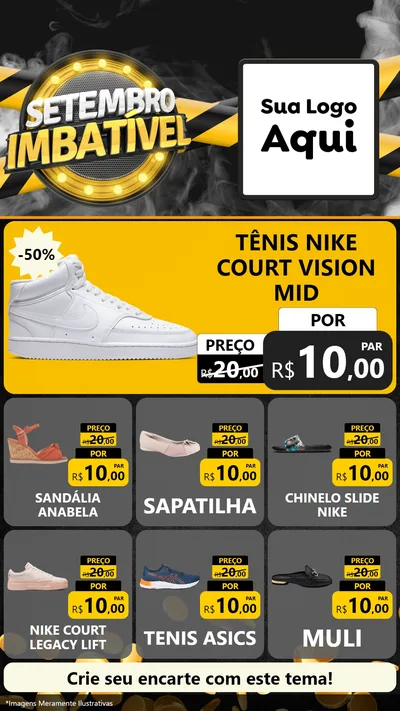 Modelo de Rede Social para Stories com o tema Setembro Imbatível para Calçados