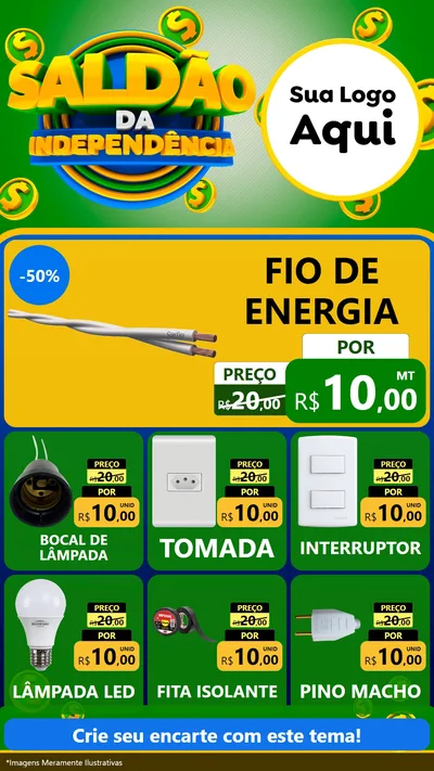 Modelo de Rede Social para Stories com o tema Saldão da Indepêndencia para Materiais Elétricos