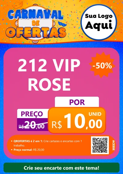Modelo de Cartaz para Cartaz A4 Vertical com o tema Carnaval de Ofertas para Perfumes