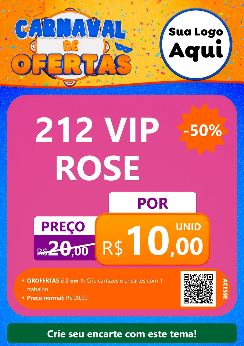 Modelo de Cartaz para Cartaz A4 Vertical com o tema Carnaval de Ofertas para Perfumes