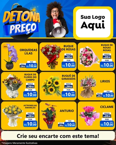 Modelo de Rede Social para Feed Instagram com o tema Detona Preços para Floricultura e jardim