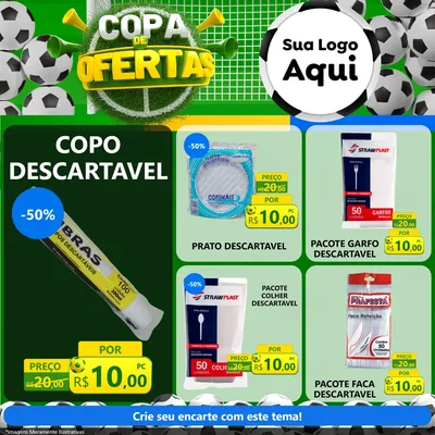 Modelo de Rede Social para Feed Facebook com o tema Copa De Ofertas para Embalagens