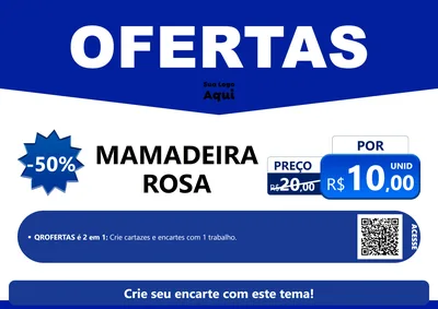 Modelo de Cartaz para Cartaz A4 Horizontal com o tema Ofertas Azul Cartaz para Bebês