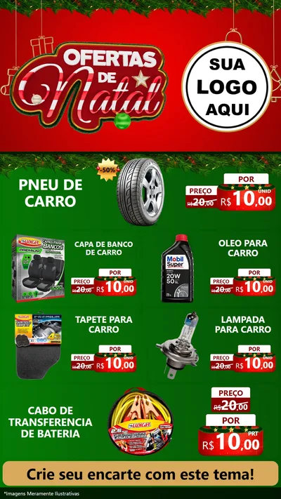 Modelo de TV para TV Vertical com o tema Ofertas de Natal para Auto peças