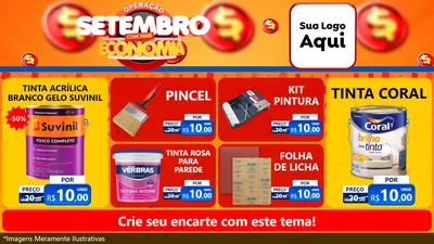 Modelo de TV para TV Horizontal com o tema Operação Setembro Com Muita Economia para Tintas e Ferramentas