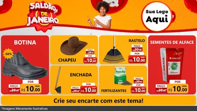 Modelo de TV para TV Horizontal com o tema Saldão de Janeiro para Agropecuária
