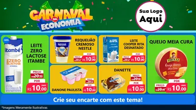 Modelo de TV para TV Horizontal com o tema Carnaval da Economia para Frios e Laticínios