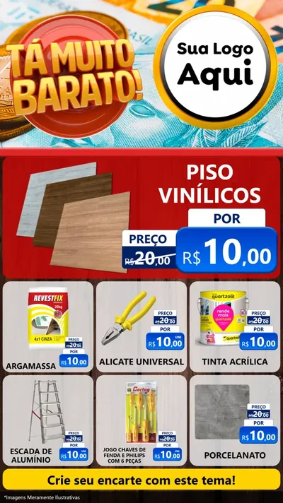 Modelo de Rede Social para Stories com o tema Está Muito Barato para Material para Construção