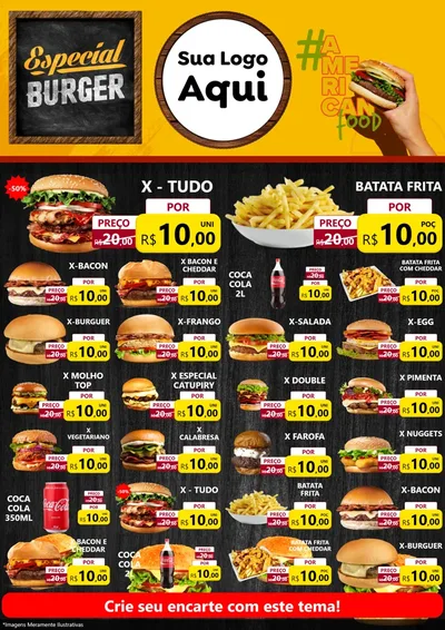 Modelo de Encarte para Encarte A4 Vertical com o tema Especial Hambúrguer para Hamburgueria