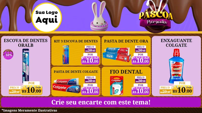Modelo de TV para TV Horizontal com o tema Páscoa Premiada para Higiene Pessoal