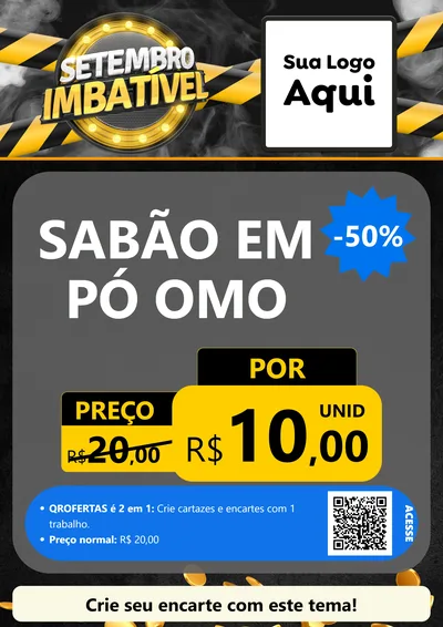Modelo de Cartaz para Cartaz A4 Vertical com o tema Setembro Imbatível para Produtos de Limpeza