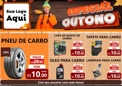 Modelo de Encarte para Encarte A4 Horizontal com o tema Especial Outono para Auto peças