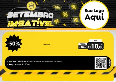 Modelo de Cartaz para Cartaz A4 Horizontal com o tema Setembro Imbatível para Frios e Laticínios