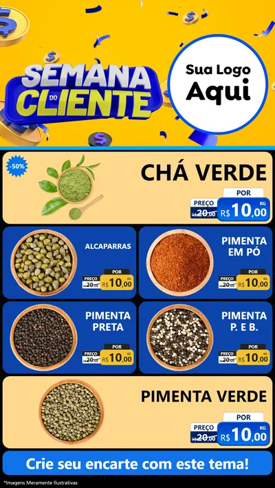 Modelo de TV para TV Vertical com o tema Semana do Cliente para Produtos Naturais