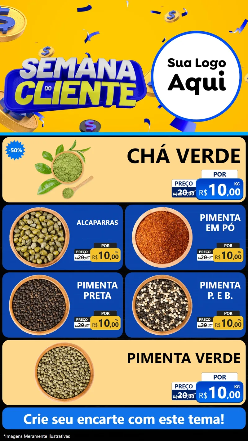Modelo de TV para TV Vertical com o tema Semana do Cliente para Produtos Naturais
