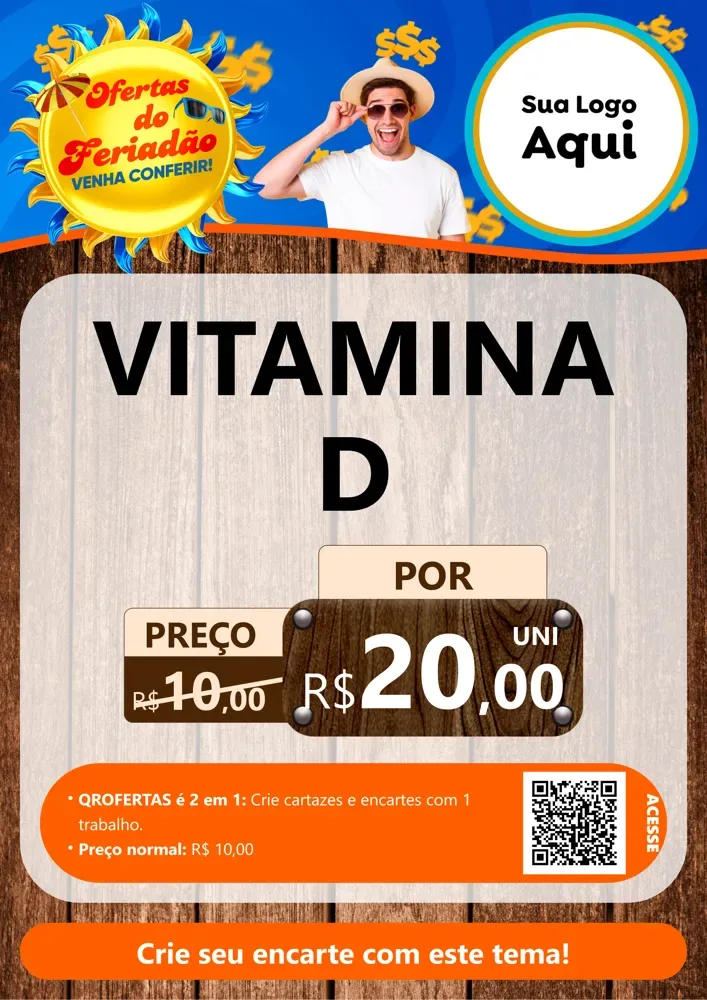 Modelo de Cartaz para Cartaz A4 Vertical com o tema Ofertas do Feriadão para Farmácia