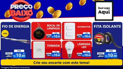 Modelo de TV para TV Horizontal com o tema Preço Baixo para Materiais Elétricos