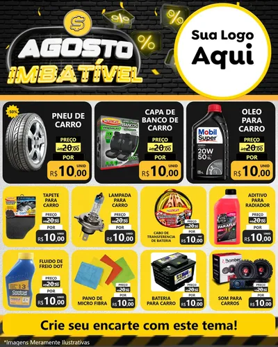 Modelo de Rede Social para Feed Instagram com o tema Agosto Imbatível para Auto peças