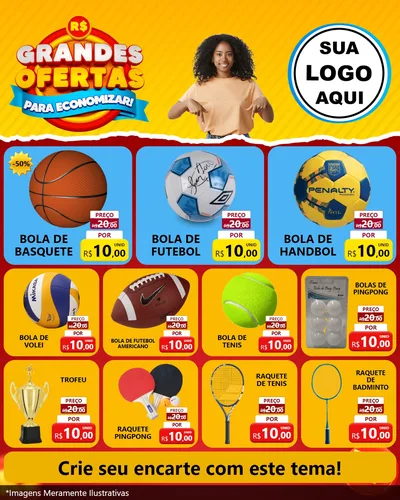 Modelo de Rede Social para Feed Instagram com o tema Grandes Ofertas Para Economizar! para Artigos Esportivos