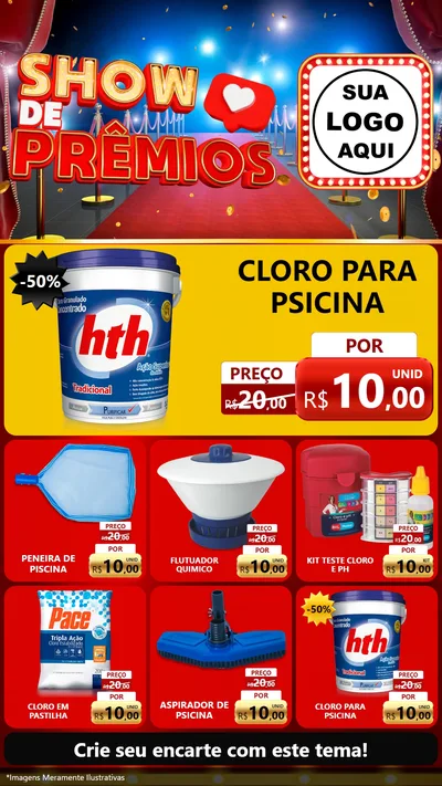 Modelo de Rede Social para Stories com o tema Show de Prêmios para Produtos para Piscina