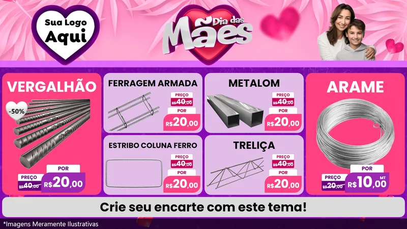 Modelo de TV para TV Horizontal com o tema Dia das Mães para Ferragens