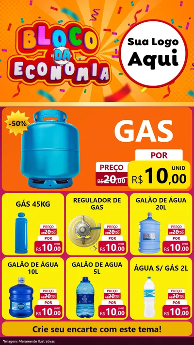 Modelo de Rede Social para Stories com o tema Bloco da Economia para Água e gás