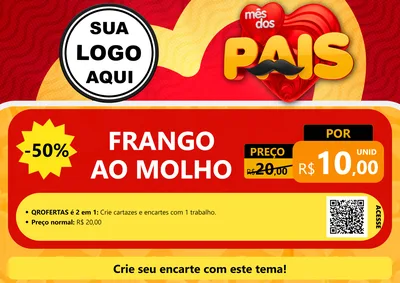 Modelo de Cartaz para Cartaz A4 Horizontal com o tema Mês Dos Pais para Restaurante