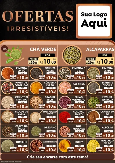 Modelo de Encarte para Encarte A4 Vertical com o tema Ofertas Irresistíveis! para Produtos Naturais