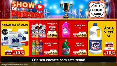 Modelo de TV para TV Horizontal com o tema Show de Prêmios para Produtos de Limpeza
