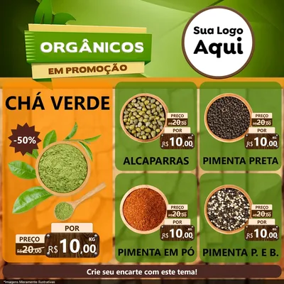 Modelo de Rede Social para Feed Facebook com o tema Orgânicos em Promoção para Produtos Naturais