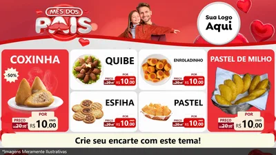 Modelo de TV para TV Horizontal com o tema Mês dos Pais para Salgadaria