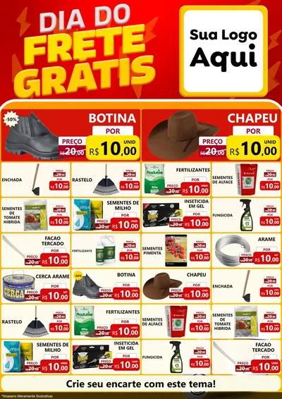 Modelo de Encarte para Encarte A4 Vertical com o tema Dia do Frete Grátis para Agropecuária