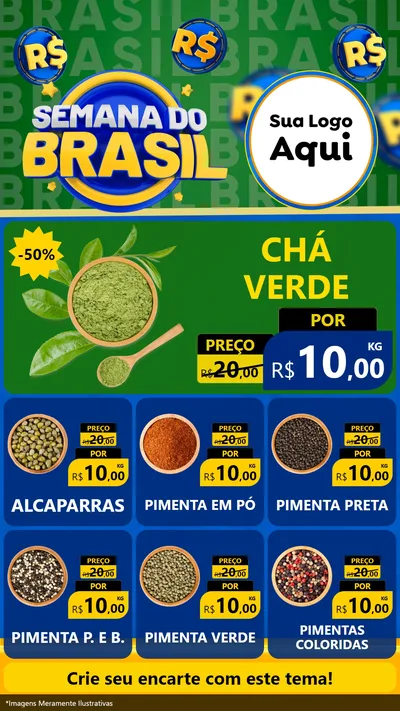 Modelo de Rede Social para Stories com o tema Semana Do Brasil para Produtos Naturais
