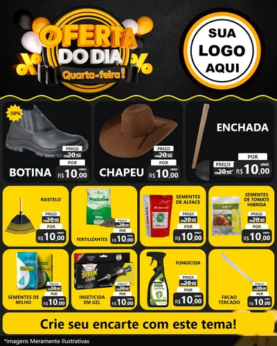 Modelo de Rede Social para Feed Instagram com o tema Oferta do Dia - Quarta Feira! para Agropecuária