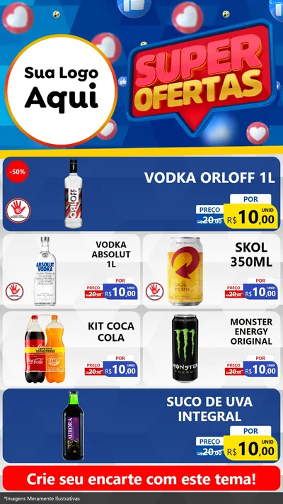 Modelo de TV para TV Vertical com o tema Super Ofertas para Distribuidora de bebidas