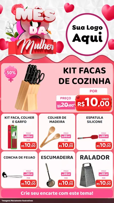 Modelo de Rede Social para Stories com o tema Mês da Mulher para Utilidades Domésticas