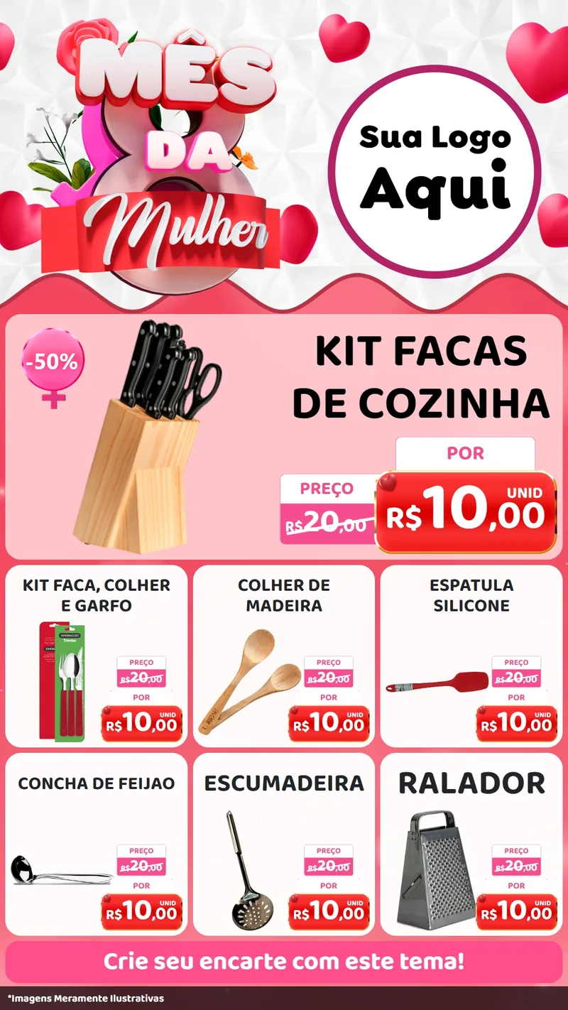 Modelo de Rede Social para Stories com o tema Mês da Mulher para Utilidades Domésticas