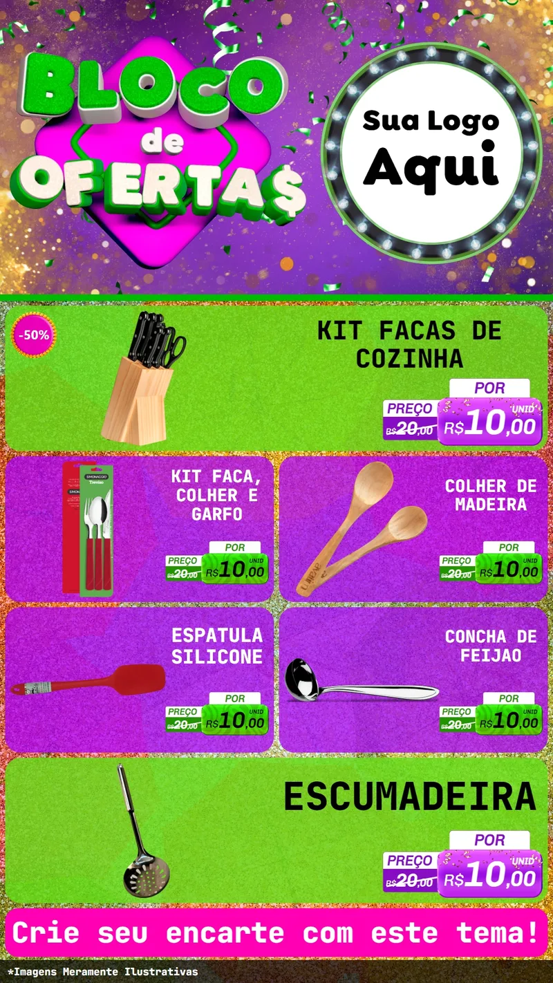 Modelo de TV para TV Vertical com o tema Bloco de Ofertas para Utilidades Domésticas