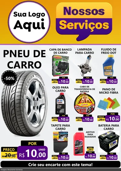 Modelo de Encarte para Encarte A4 Vertical com o tema Nossos Serviços para Auto peças