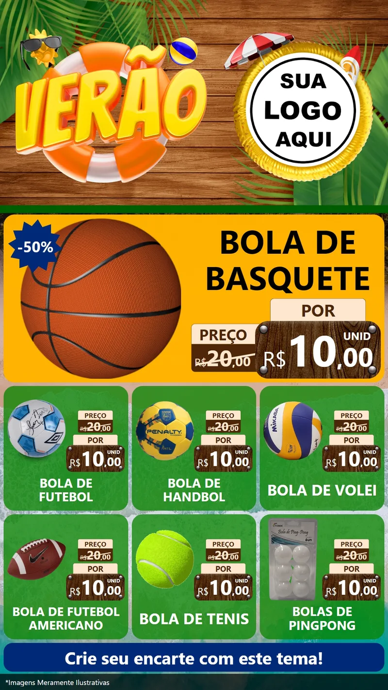 Modelo de Rede Social para Stories com o tema Verão para Artigos Esportivos