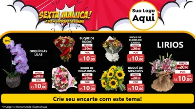 Modelo de TV para TV Horizontal com o tema Sexta Maluca! para Floricultura e jardim