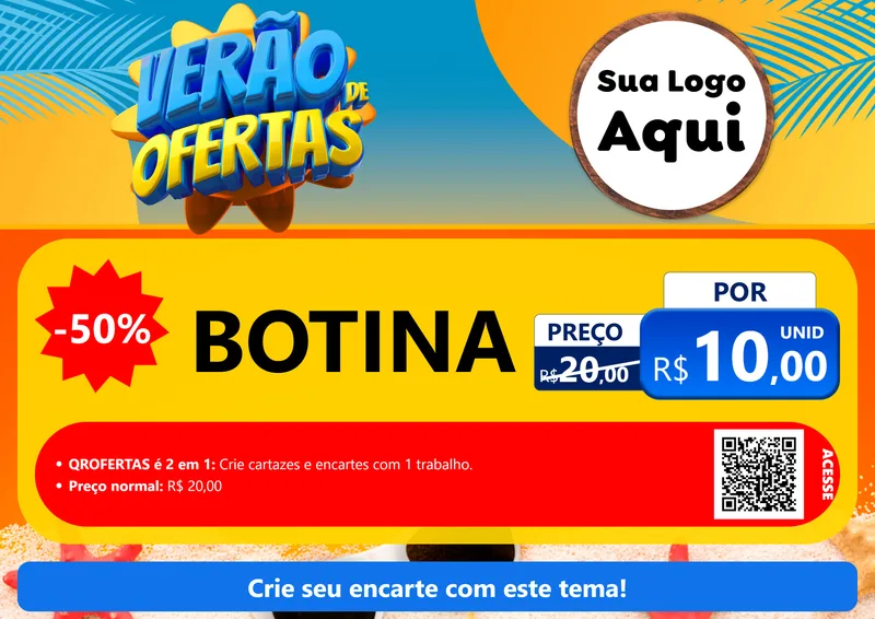 Modelo de Cartaz para Cartaz A4 Horizontal com o tema Verão de Ofertas para Agropecuária