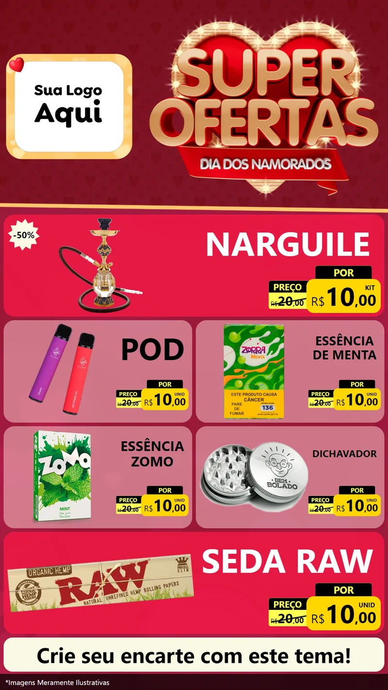 Modelo de TV para TV Vertical com o tema Dia dos Namorados para Tabacaria